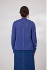 CABLE CARDIGAN - iris blue